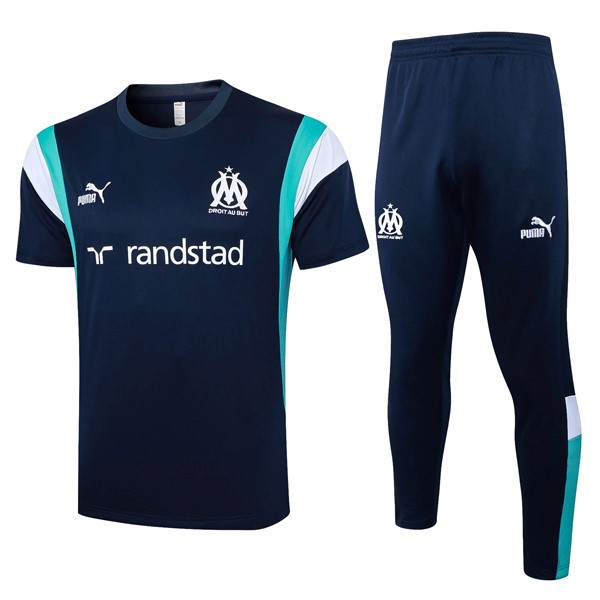 Thailand Trikot Marseille Conjunto Completo 2024 Blau 2